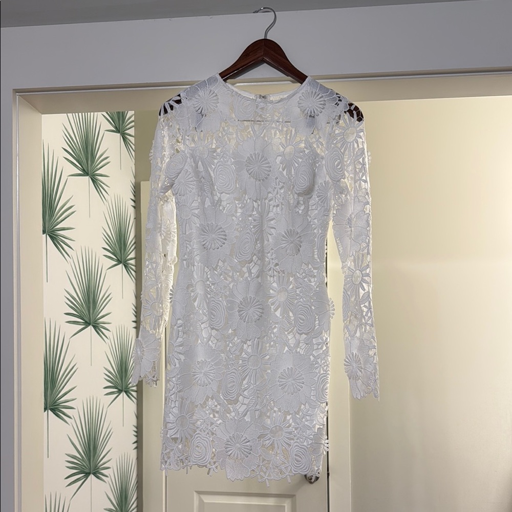 MILLY- Nessa 3D Lace White Dress